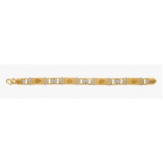 REGAL LION HEAD 22K GOLD BRACELET WITH SPARKLING ZIRCON FOR MEN